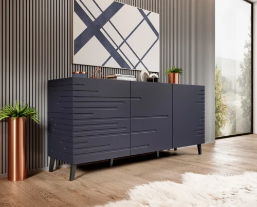 NOVA chest of drawers, dark blue matte