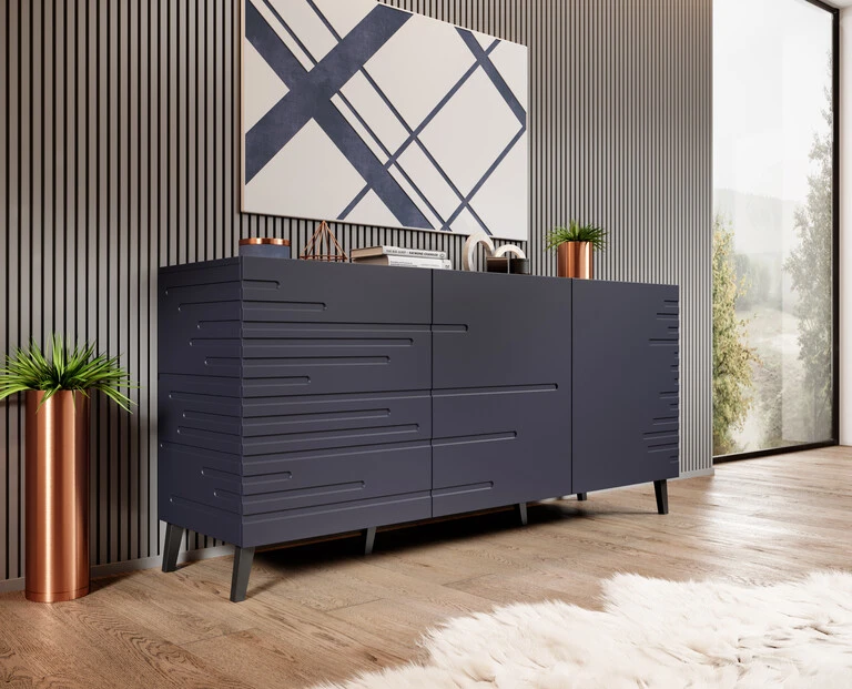 NOVA chest of drawers, dark blue matte