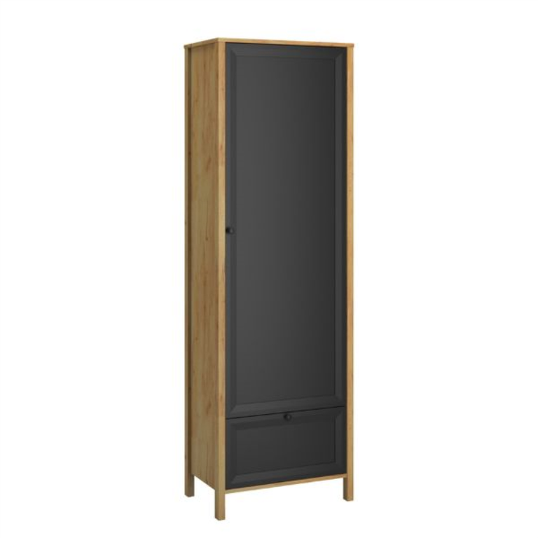 BRENT shelf, 1 pc., oak color, gold/black