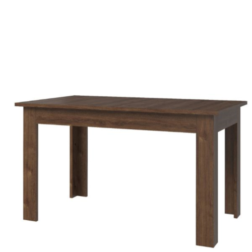 BRASS extendable table 130/175 brown oak