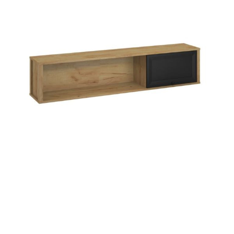 BRENT 1D wall cabinet, oak color, gold/black color