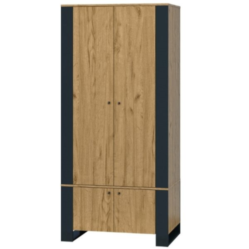 WOODEN wardrobe, 4d, oak color, gold