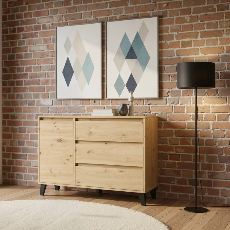 BORG chest of drawers, 1D3S, Artisan Oak