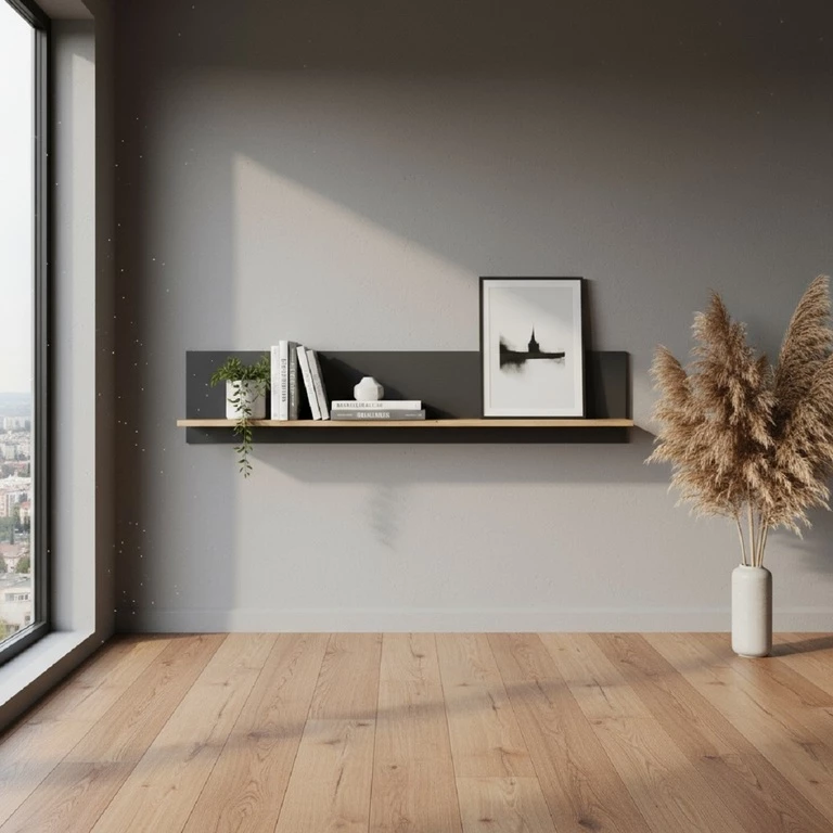 ESTEBAN shelf 150 graphite / oak evok