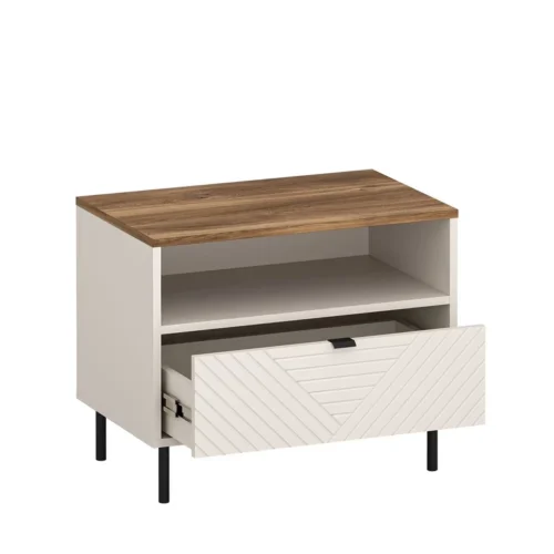 EVO bedside table, 1 pc., cashmere/Castello oak