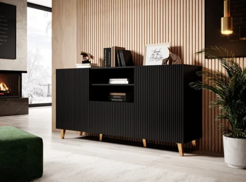 PAFOS chest of drawers, 150 cm, black