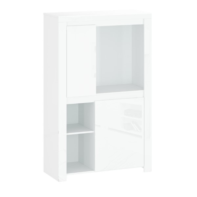LINGO low 2D shelf, white glossy