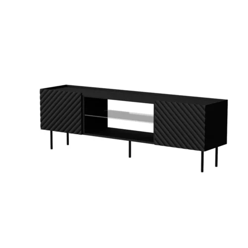 LUCCA TV CABINET MATT BLACK 180 2D