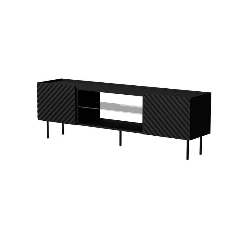 LUCCA TV CABINET MATT BLACK 180 2D