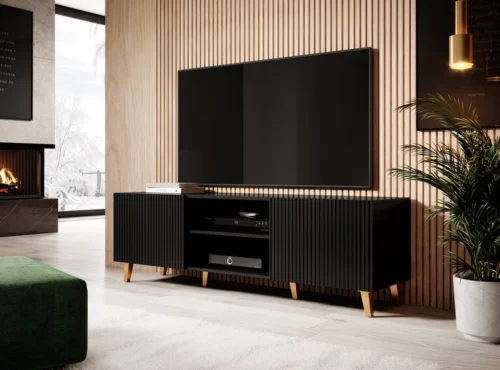 PAFOS TV cabinet, 150 cm, black