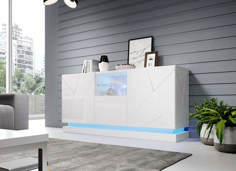 QIU chest of drawers, 150 cm, white, with LED light