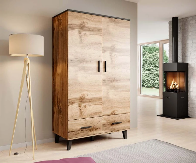 LOTTA WOTAN 110 - wardrobe on legs with 2 doors and 2 drawers