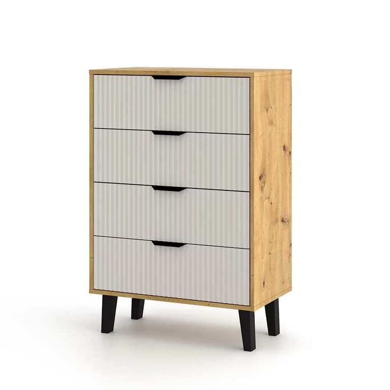 BORG DUO 4-seater chest of drawers, imitation oak/imitation cashmere