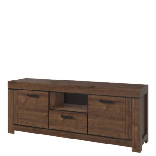 BRASS TV cabinet, 2 pcs, 1 pc, brown oak