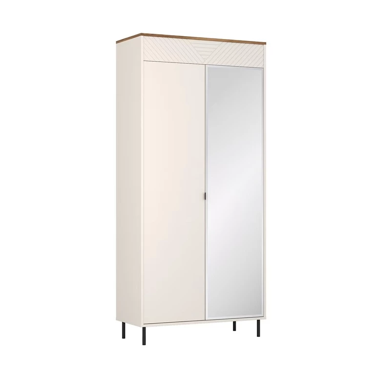 EVO wardrobe with mirror 2d/40 cashmere/oak "Castello"