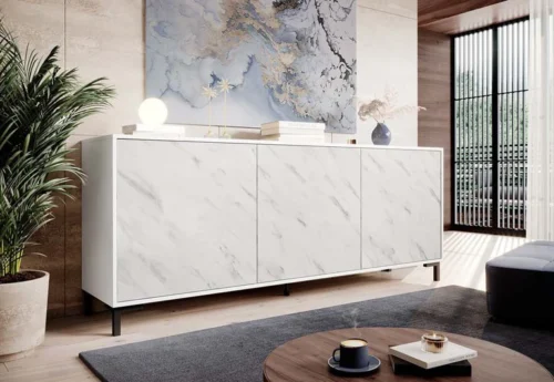 MARMO Chest of drawers 200 white marble