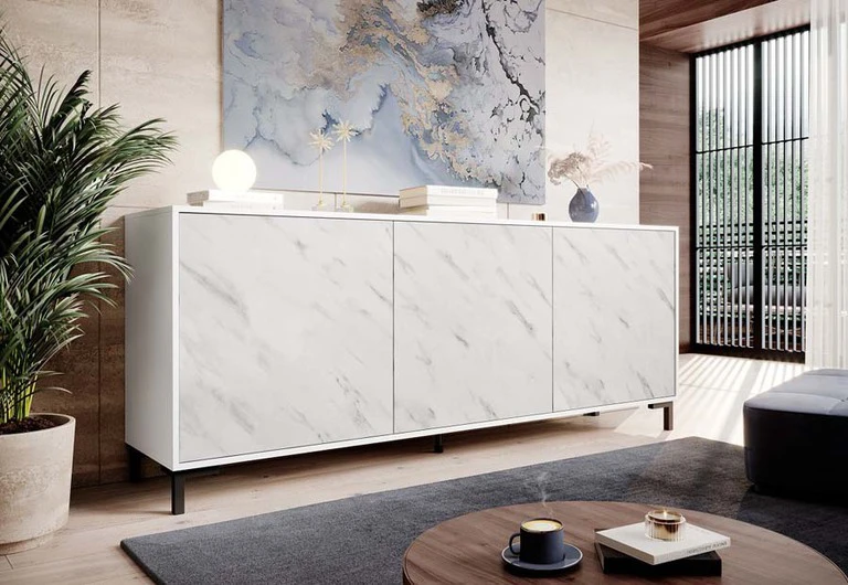 MARMO Chest of drawers 200 white marble