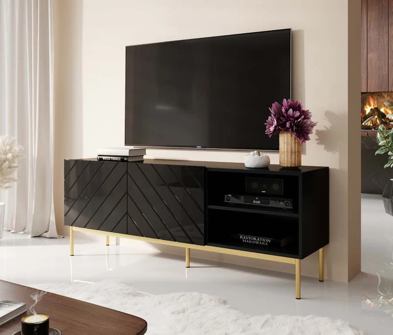 ABETO TV cabinet 150 cm, 2 colors, on a frame