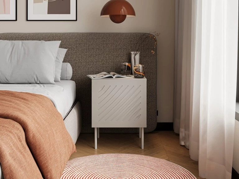 WALL BEDSIDE CABINET, MATT SAND COLOR