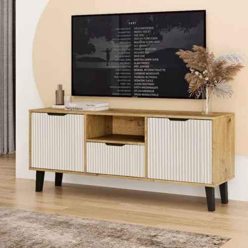 BORG DUO TV cabinet, 2 pcs., 1 pc., oak color, cashmere color