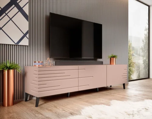 NOVA TV cabinet, matte, pink