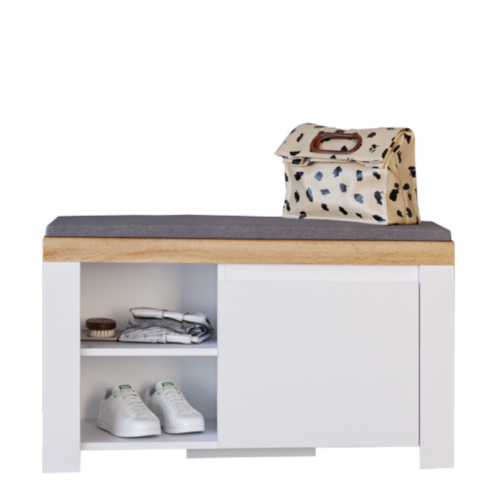 VIGO BOS shoe cabinet 1d white glossy / wotan oak