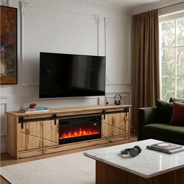 GRANERO Wotan TV cabinet with fireplace