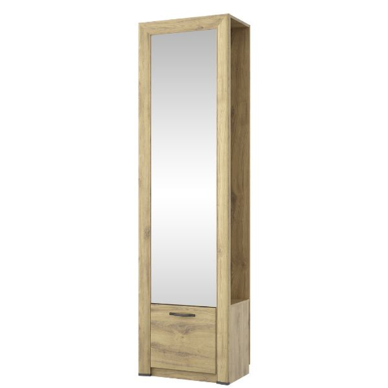 SAPORI shelf with mirror, 1 shelf, Navarra oak