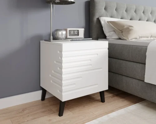 NOVA matte white bedside tables, set of 2