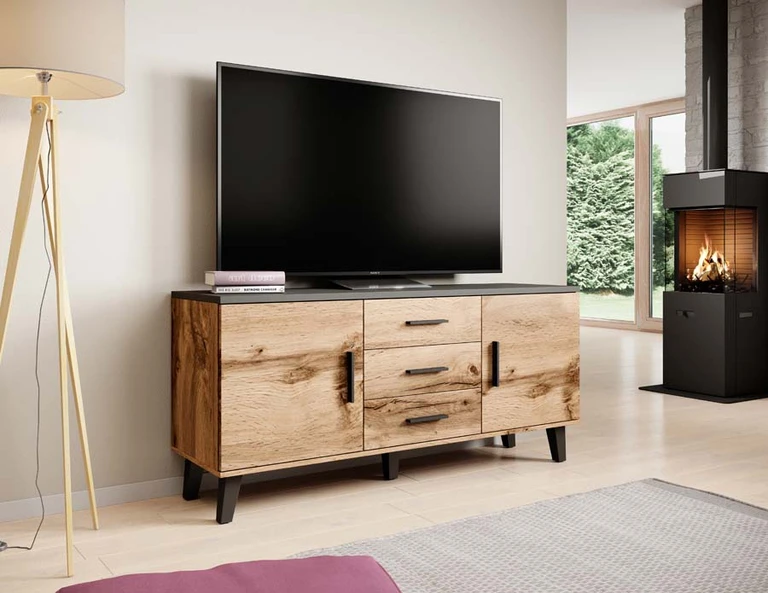 LOTTA WOTAN 150 - chest of drawers on legs with 2 doors and 3 drawers