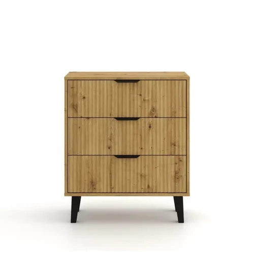 BORG DUO chest of drawers with 3 drawers, oak imitation