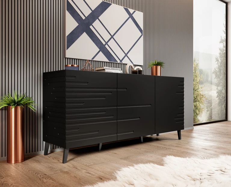 NOVA chest of drawers, matte black