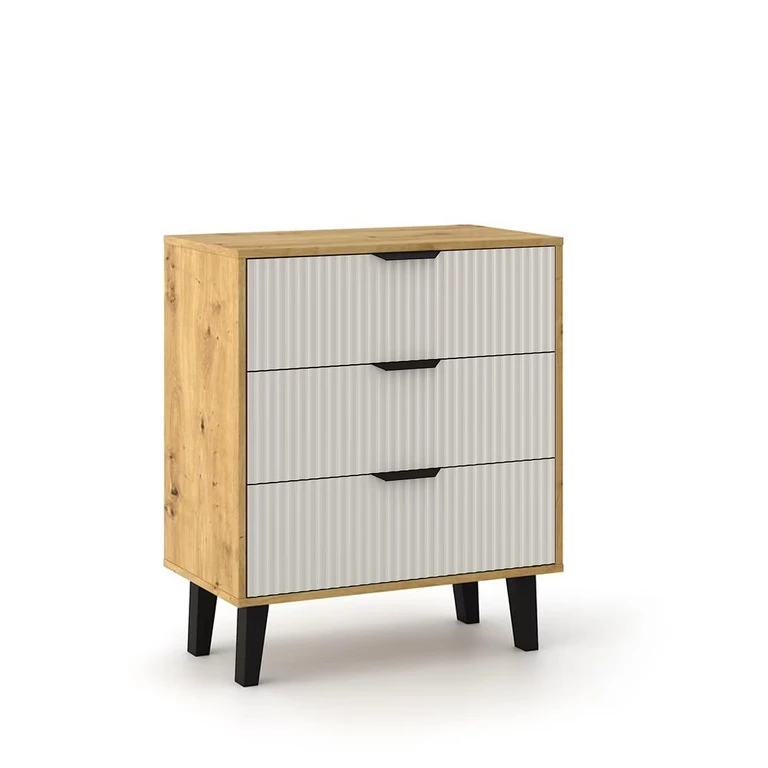 BORG DUO chest of drawers with 3 drawers, imitation oak/imitation cashmere