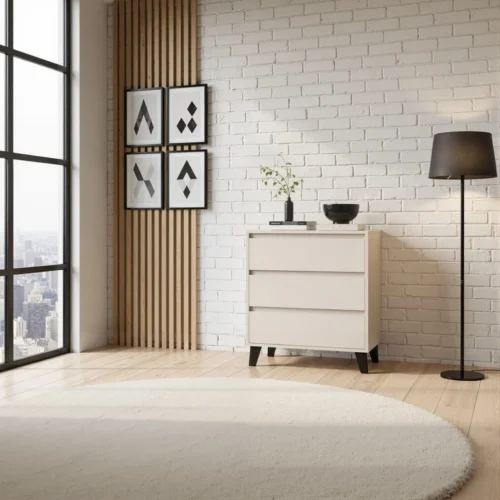 BORG chest of 3 drawers/70 cashmere