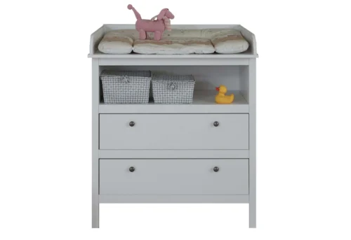 OLE chest of drawers with changing table, white matt
