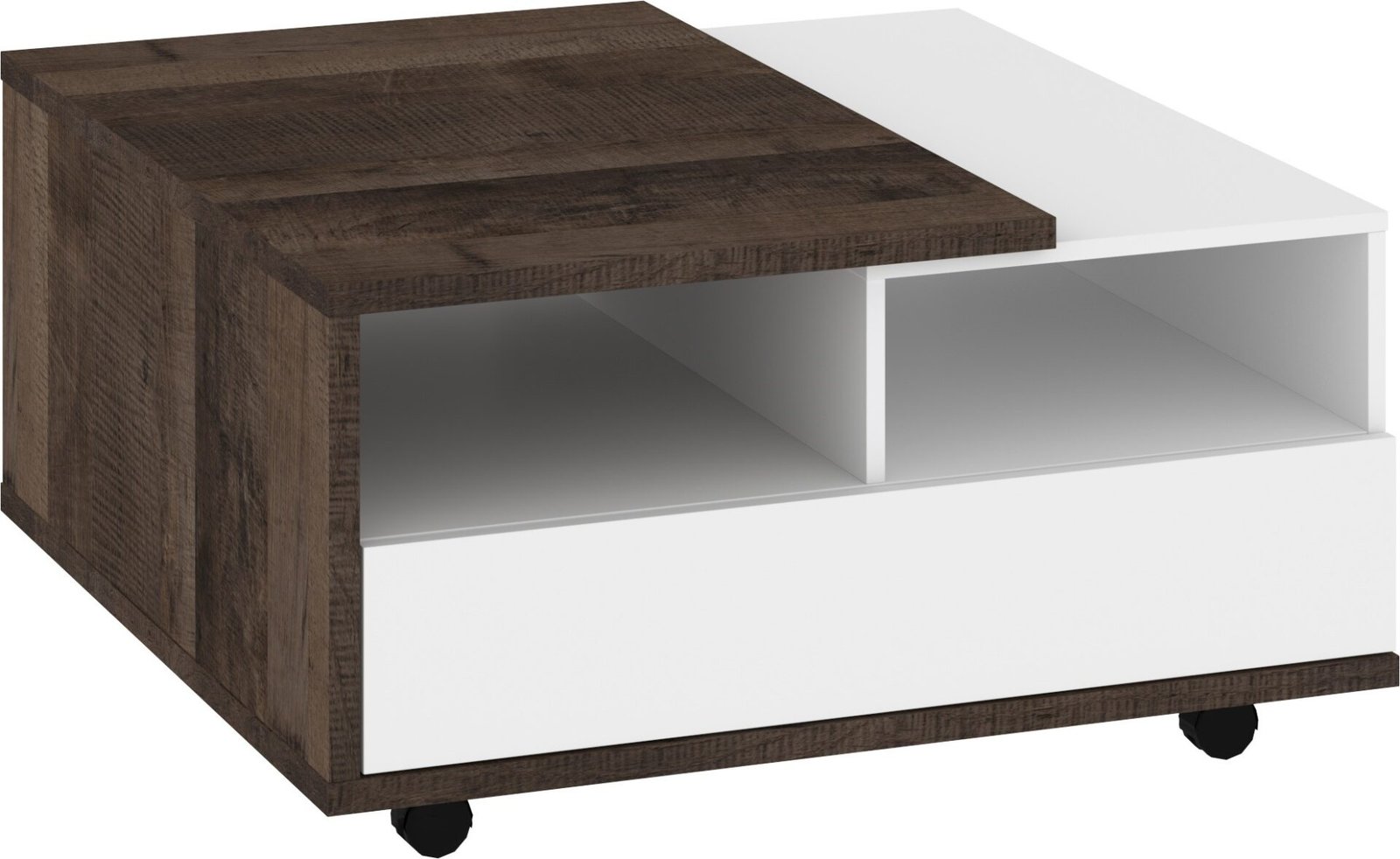 HYBRID 11 coffee table with drawers, Grange oak, white glossHYBRID