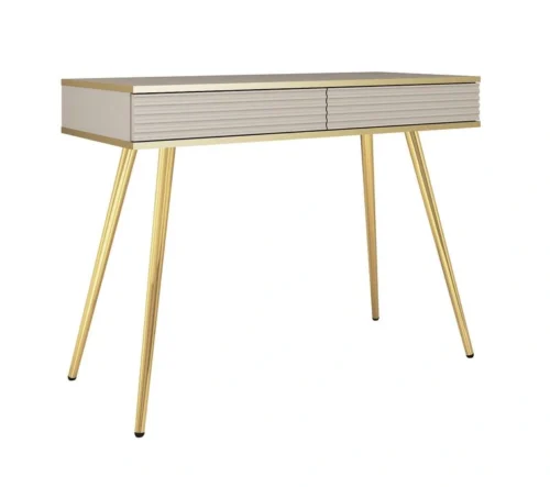 Oro T102 Beige Grooved MDF Dressing Table with Drawers