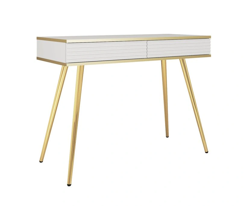 Oro T102 white grooved MDF console chest of drawers