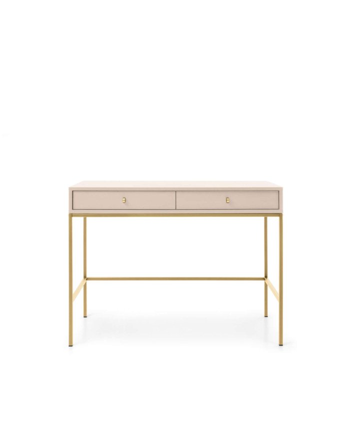 Dressing table, console Mono MT104, drawers, beige/gold frame