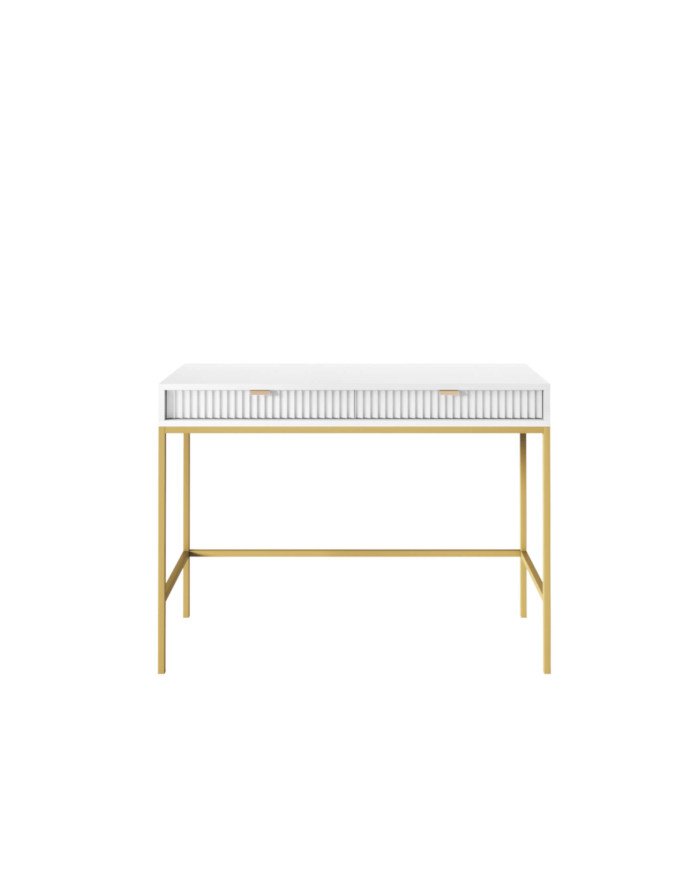 Dressing table, Nova T104 console, drawers, white/gold frame