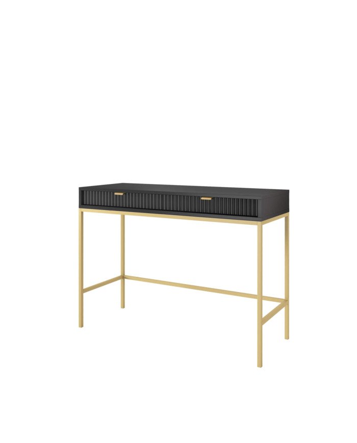Nova T104 console dressing table with drawers, black/gold frame - Image 2