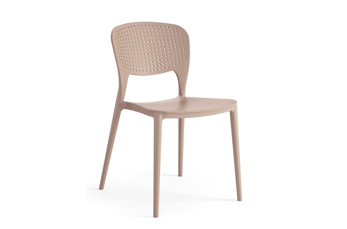 TODO Beige - MODERN PLASTIC GARDEN CHAIR (for kitchen, cafe, garden) [ASSEMBLED ONCE]