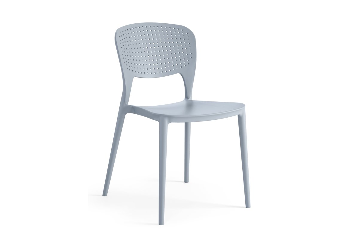 TODO Blue - MODERN PLASTIC GARDEN CHAIR (for kitchen, cafe, garden) [ONE-TIME ASSEMBLY]
