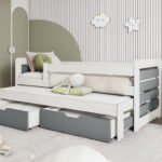 TOMASZ II youth folding bed for 2 persons 90x200 cm