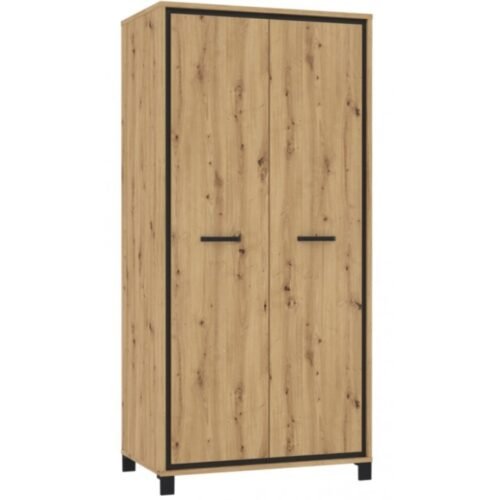 Trondheim wardrobe TDHS821 Artisan Oak / Black Oak Forte