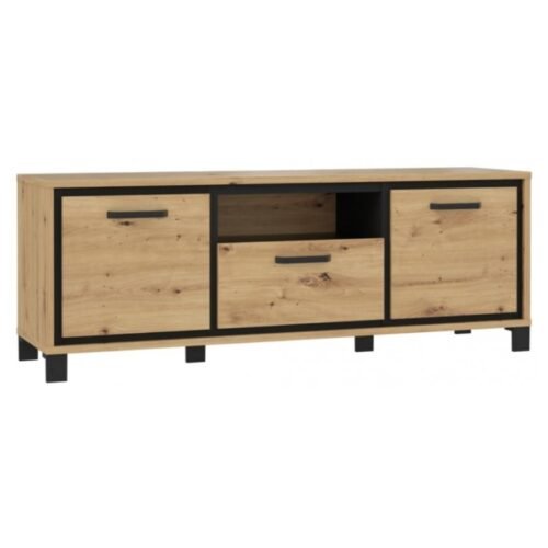 Trondheim TV cabinet TDHT132 artistic oak / black oak Forte