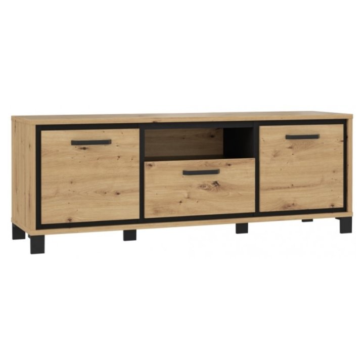 Trondheim TV cabinet TDHT132 artistic oak / black oak Forte