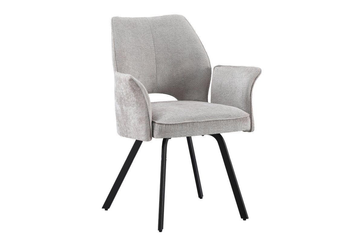 TULIP dark beige (fabric UF980-03) - MODERN UPHOLSTERED CHAIR WITH ARMRESTS FOR LIVING ROOM / DINING ROOM / PATIO OFFICE