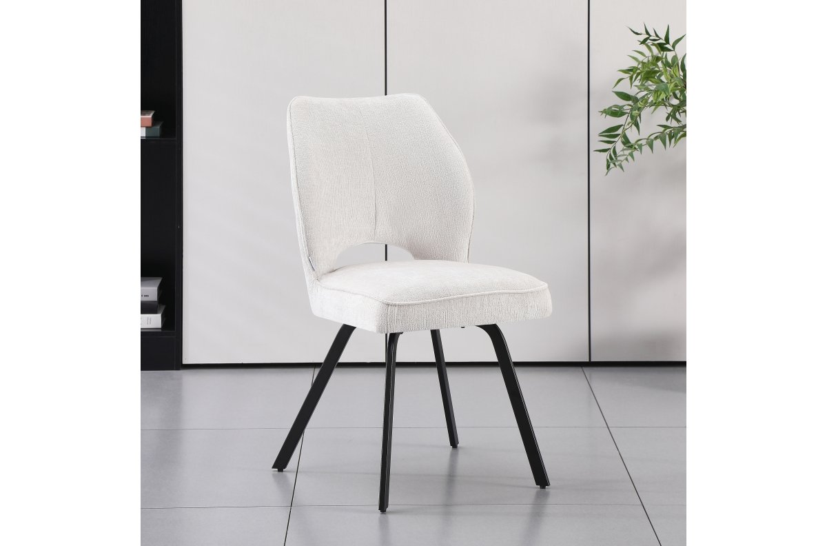 TULIP light beige (fabric UF980-02) - MODERN UPHOLSTERED CHAIR FOR LIVING ROOM / DINING ROOM / OFFICE / LOUNGE - Image 2