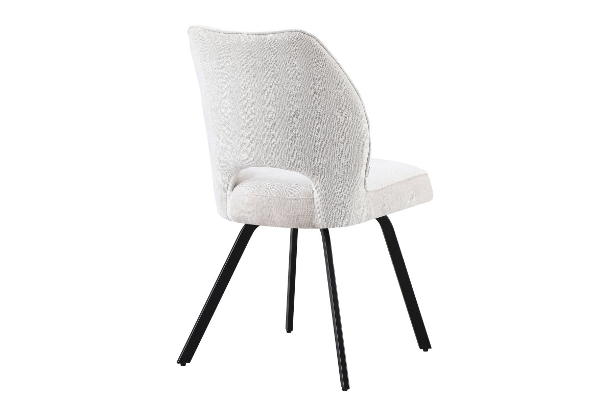 TULIP light beige (fabric UF980-02) - MODERN UPHOLSTERED CHAIR FOR LIVING ROOM / DINING ROOM / OFFICE / LOUNGE - Image 4